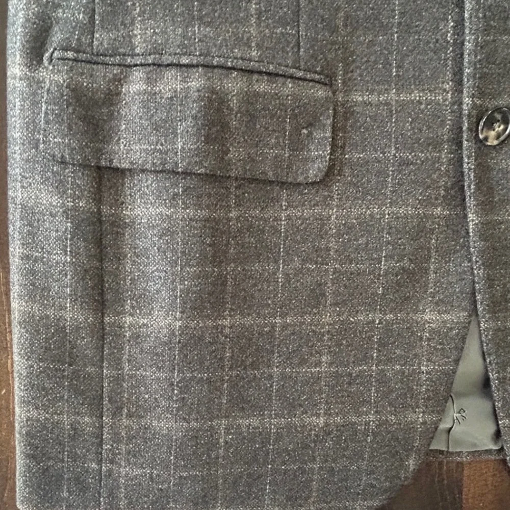 d'Avenza Blazer Sports Coat 40 Brown 100% Cashmere Windowpane Made in Italy